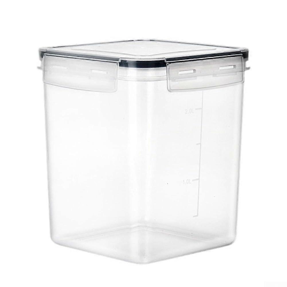 Clear Plastic Storage Container with Locking Lid, Airtight Food Storage, 1 Piece, 4-Sided Design, 2 Quart Capacity