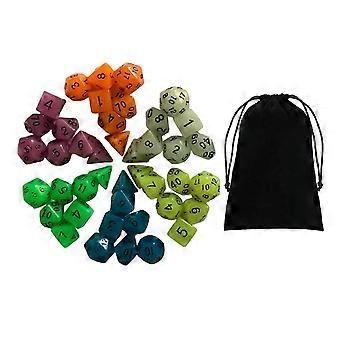Glowing Polyhedral Dices Set Party Toys with Pouch for MTG Table Games