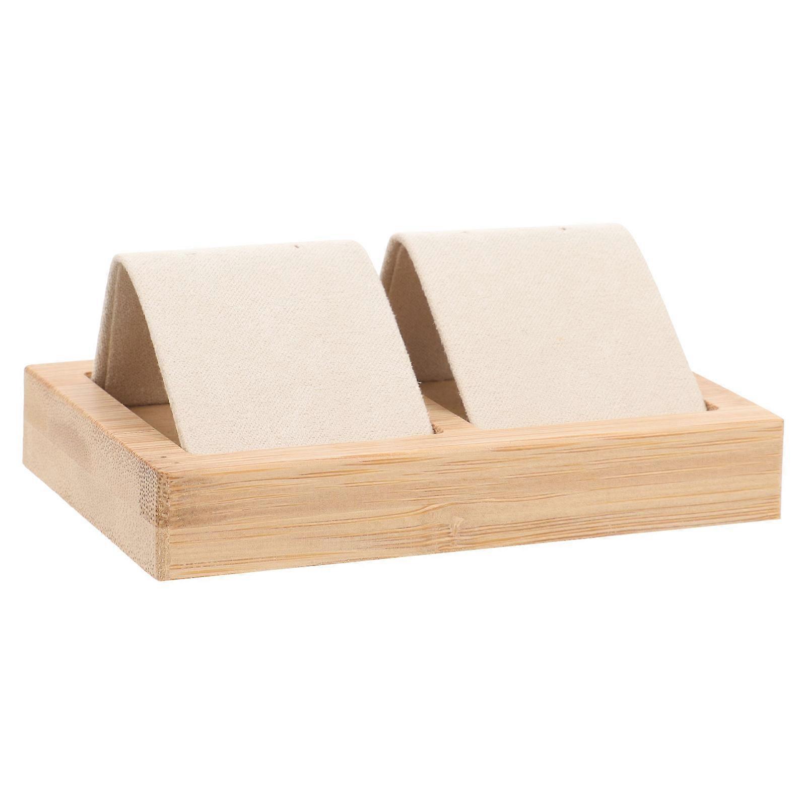 Bamboo Earrings Storage Rack for Jewelry Display and Organization at Home or Store Khaki 7.1 Inches