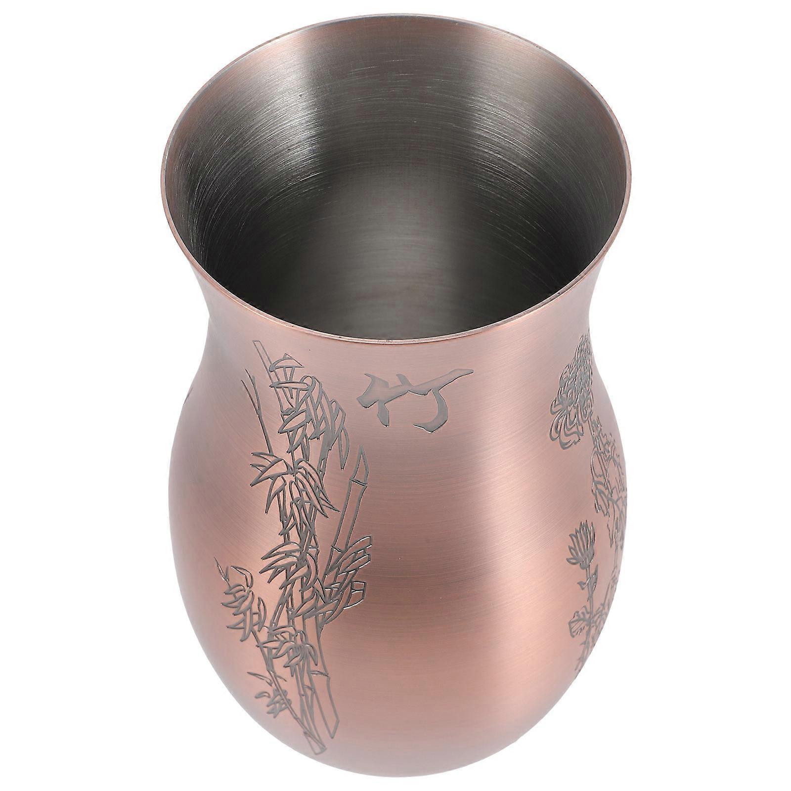 Vintage Style Metal Wine Decanter with Embossed Design Stylish Home Liquor Dispenser for Enhanced Drinking Experience