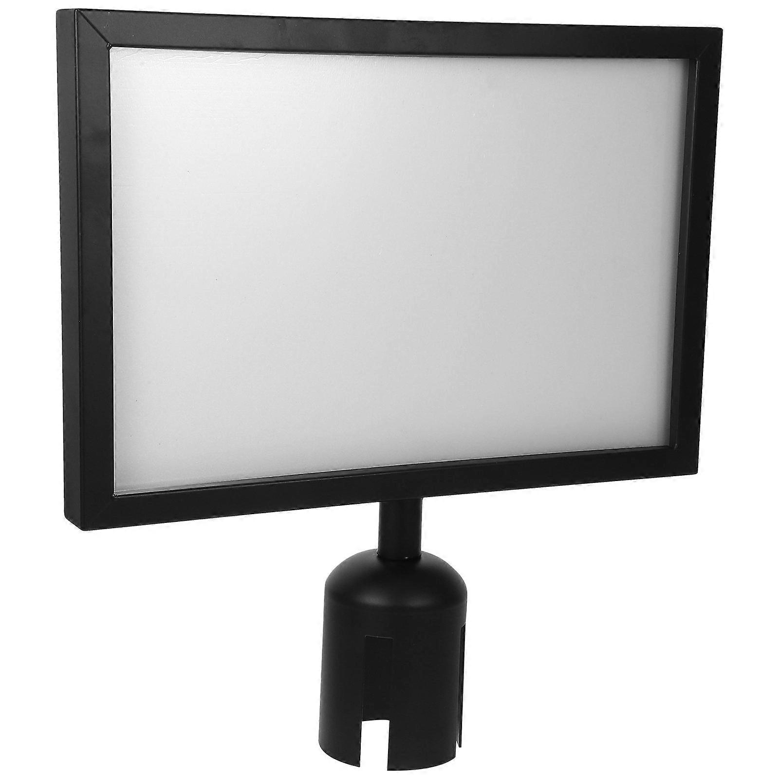 Queue Line Pole Stanchion Sign Holder for Crowd Control Black Stainless Steel