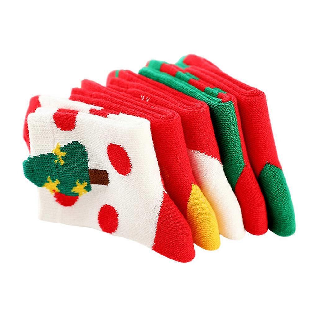 5 Pairs Skin Friendly Mid Calf Christmas Socks for Boys – Warm, Comfortable Holiday Stockings for Ages 3 10