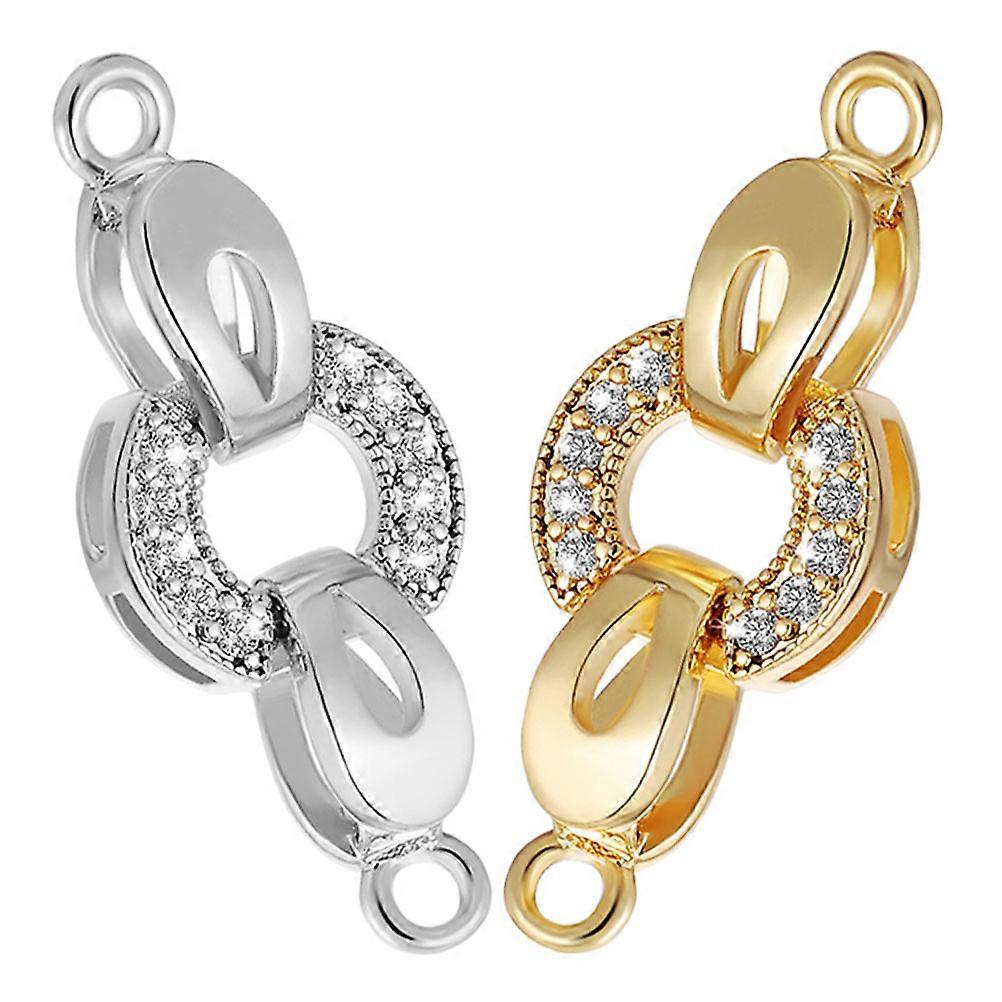 Clasps For Jewelry Making 2Pcs Secure Closure DIY Makers Rectangular Durable Multi Color Copper Pieces