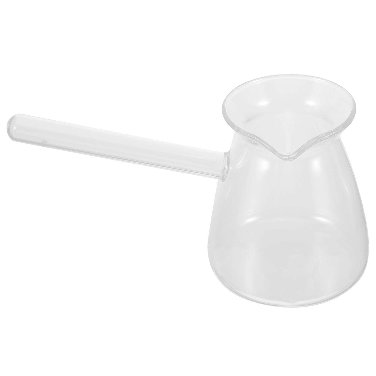 High Borosilicate Transparent Glass Saucepan with Side Handle – Easy to Clean Kitchen Pot for Boiling Water, Tea, and Milk
