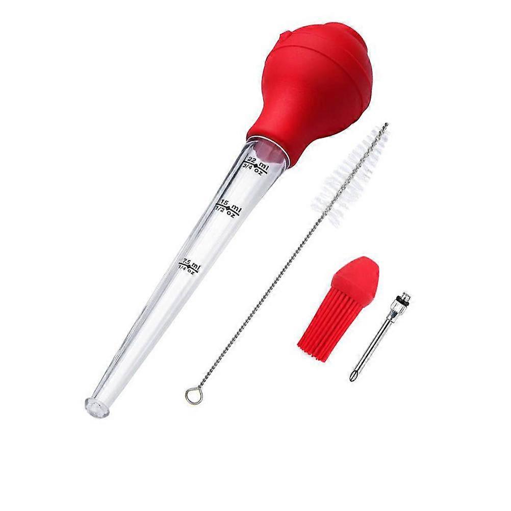 Silicone Turkey Basting Dropper Designed For Restaurant Use With An Effective Clear Cylinder Shape Great For Infusing Juices In Your Cooking 1 Set