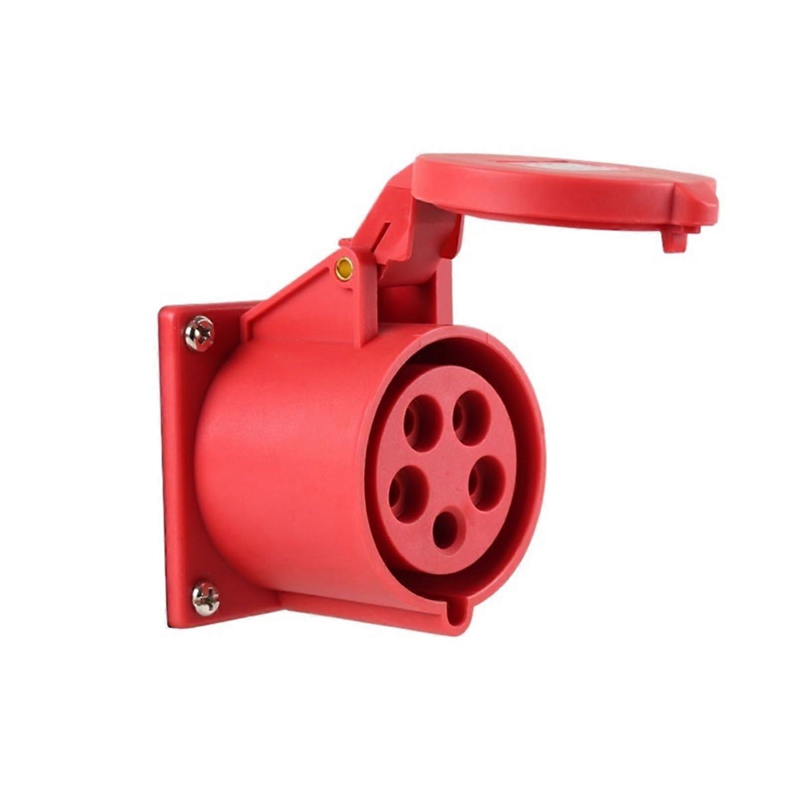 Industrial plug and socket 16A aviation waterproof dustproof threephase power concealed socket black