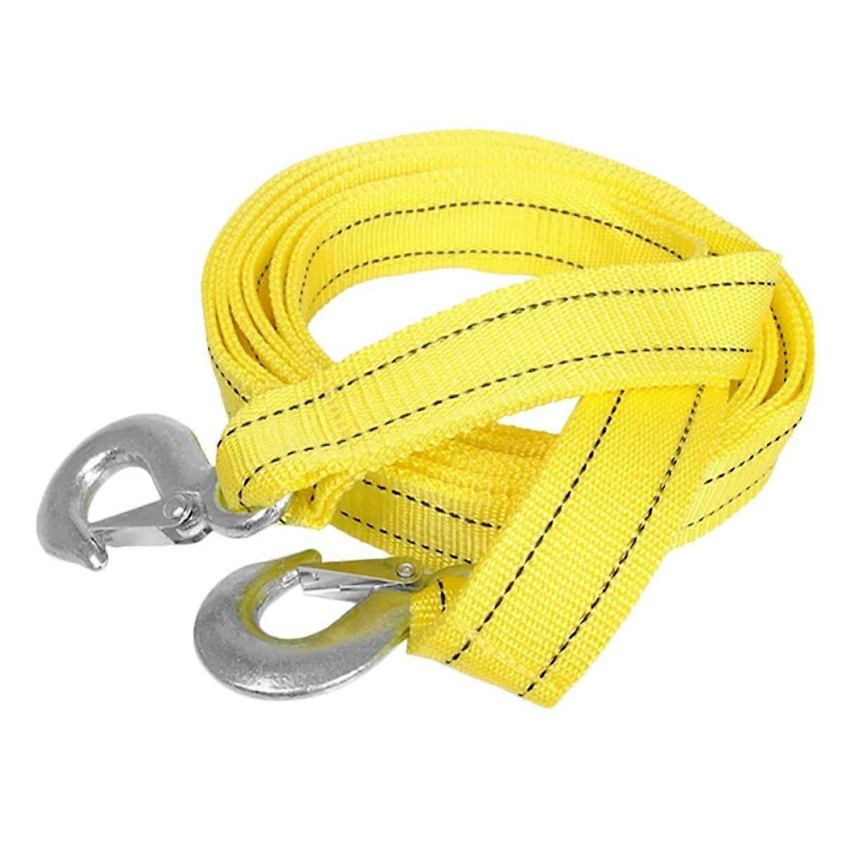 High-Strength Tow Strap With Metal Hooks For Cars And Boats Nylon Recovery Strap High Tensile Strength Safe Use
