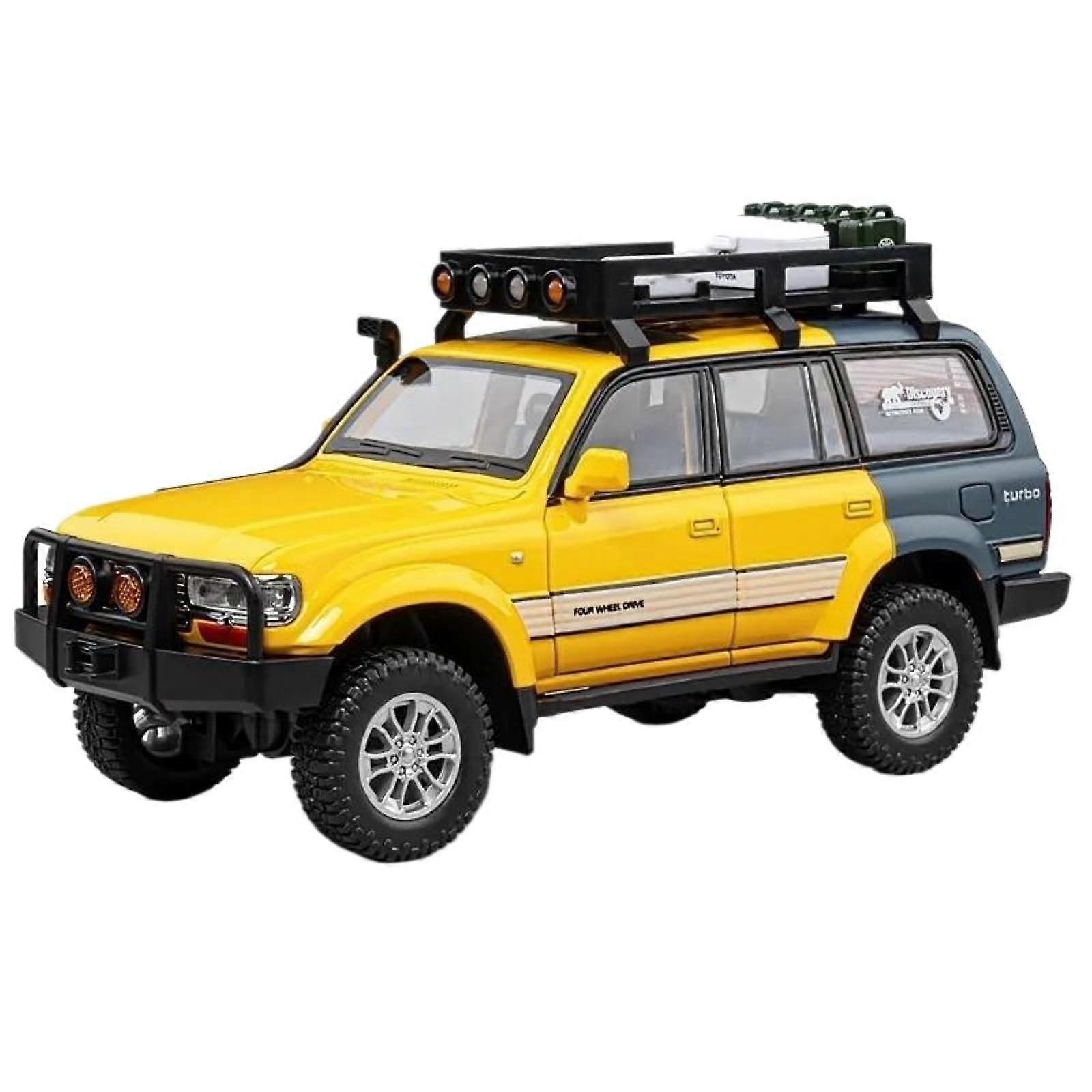 Toyota LC80 1:24 Scale Diecast Model Car, Alloy SUV Collectible, Yellow Finish with Box, Souvenir Display Item