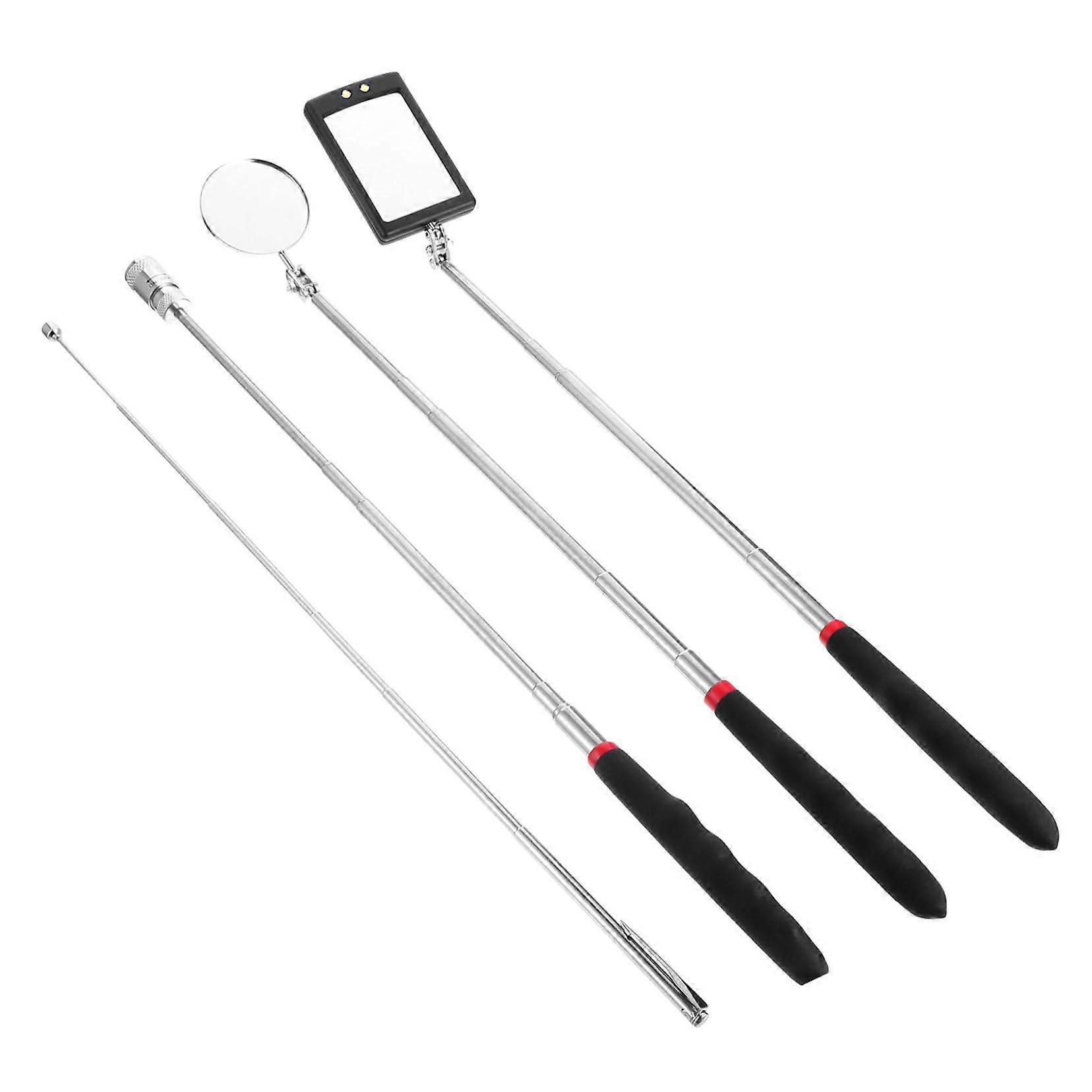 Magnetic Telescoping Tool Set 4-Piece With Inspection Mirror For Tight Spaces, Precision Checks, Small Part Retrieval