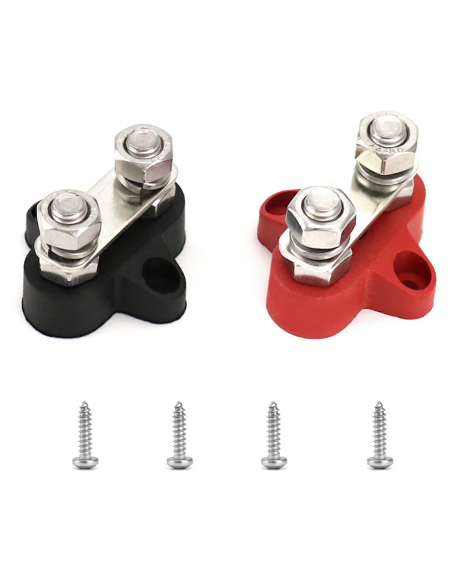 Pack of 2 Battery Pole Adapters 12V48V M8 5/16 Inch Battery Terminal Blocks for Boat Car Caravan Camper