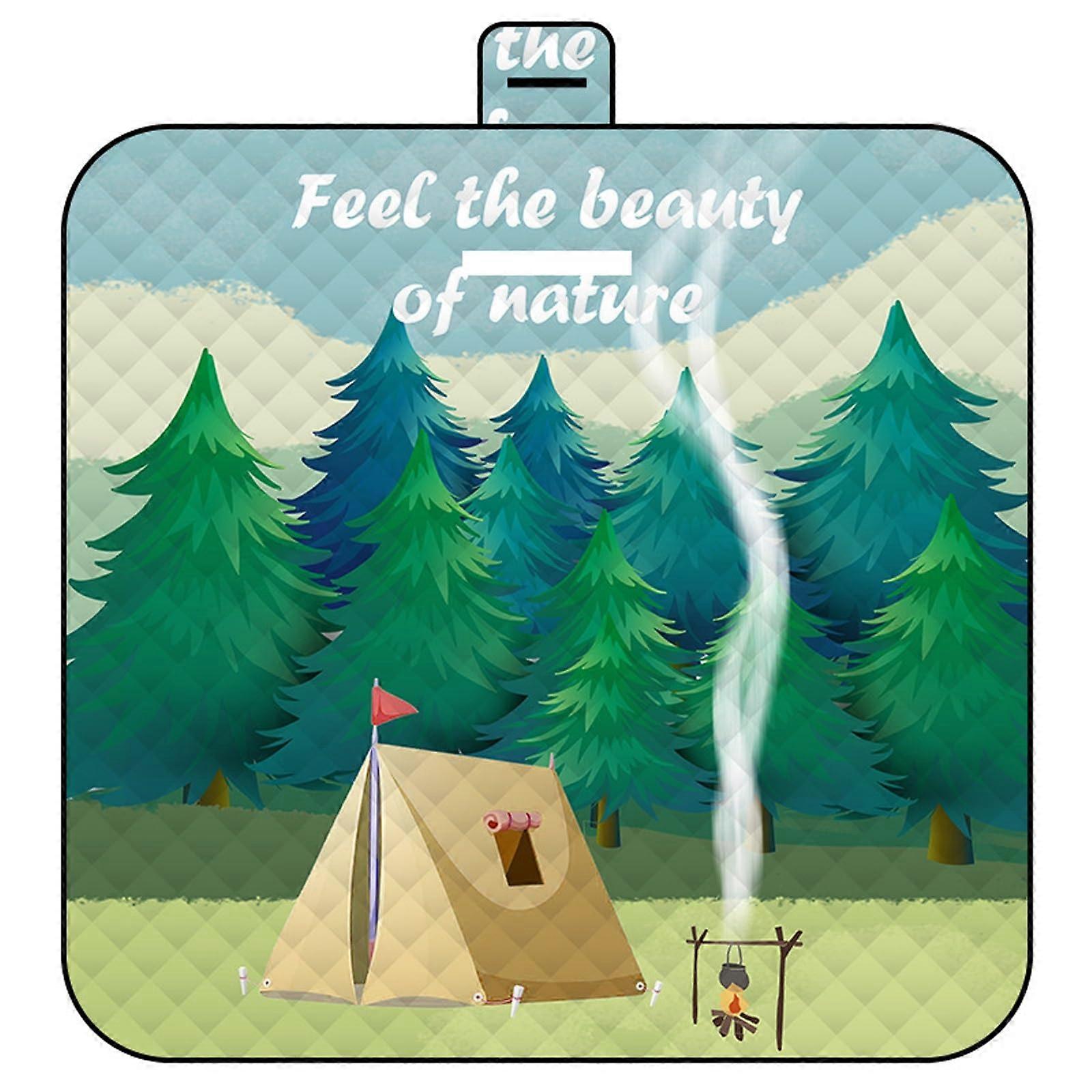 Extra Large Family Portable Picnic Blankets Foldable Waterproof Sandproof 200 X 200 CM With Tote Color 26