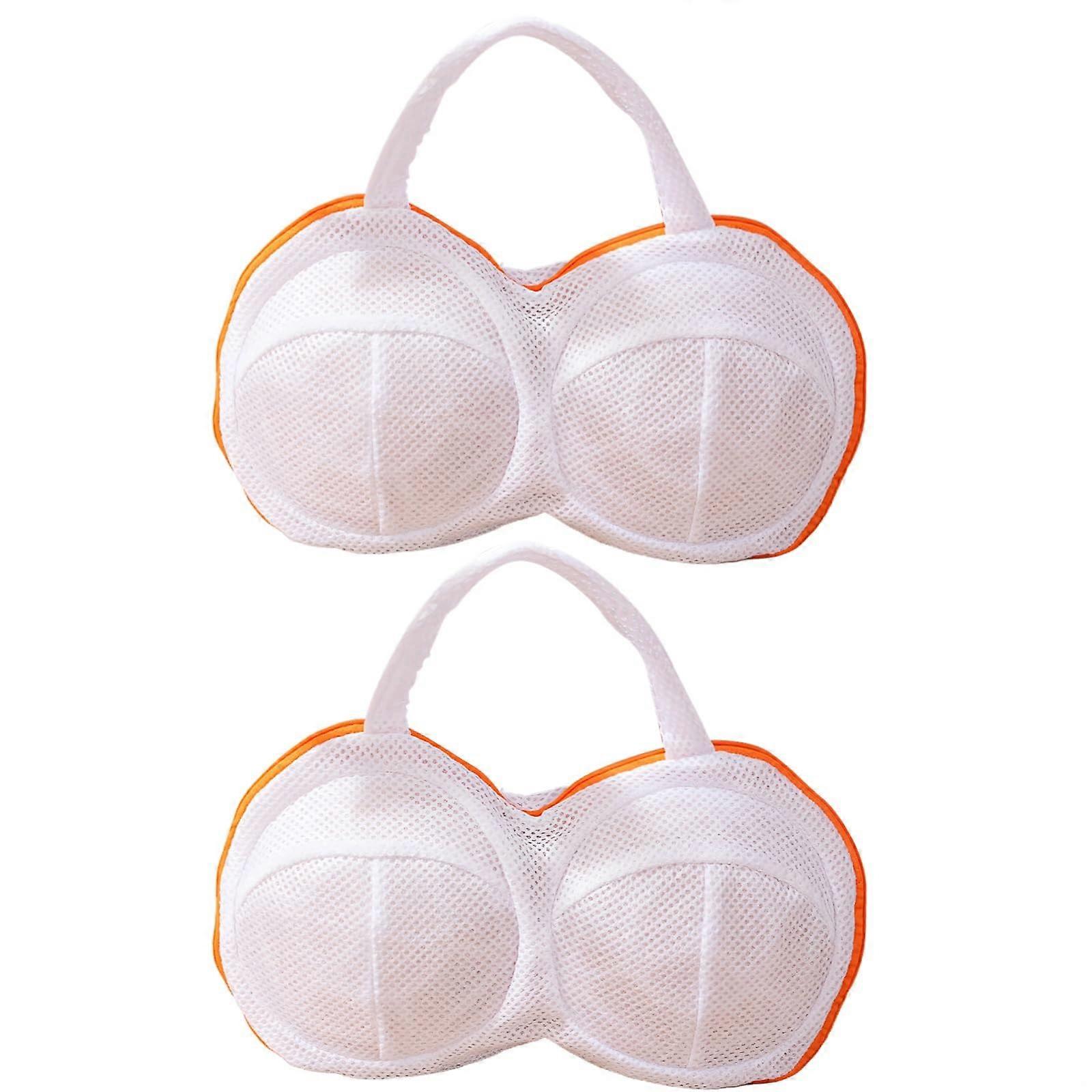 2-Piece Mesh Laundry Bra Protection Bags with Built-in Support Frame for Delicates and Underwear Washing
