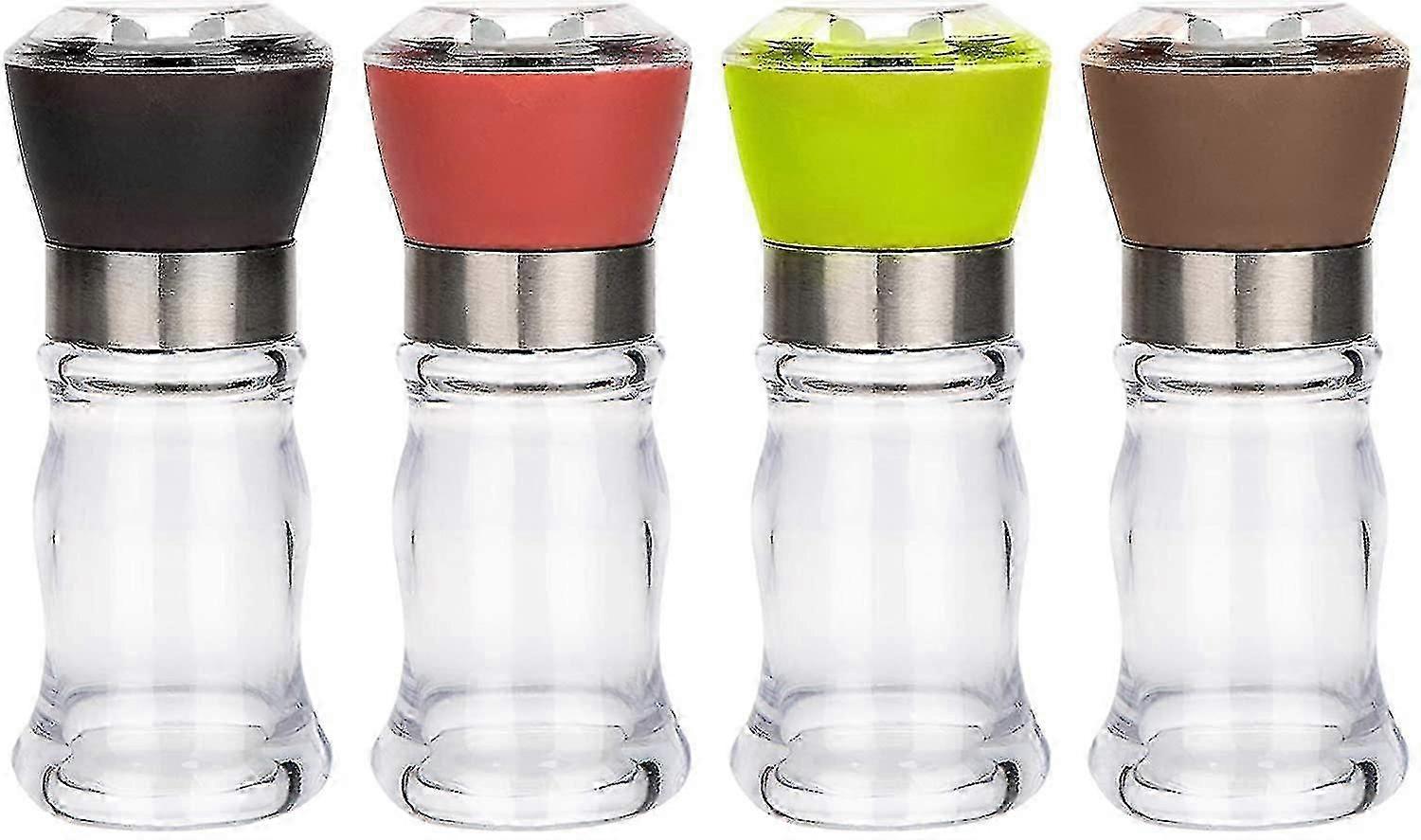 Manual Pepper Mill, 4 Pieces Salt And Pepper Mill Set, Herb-spice Mill, Salt And Pepper Mills