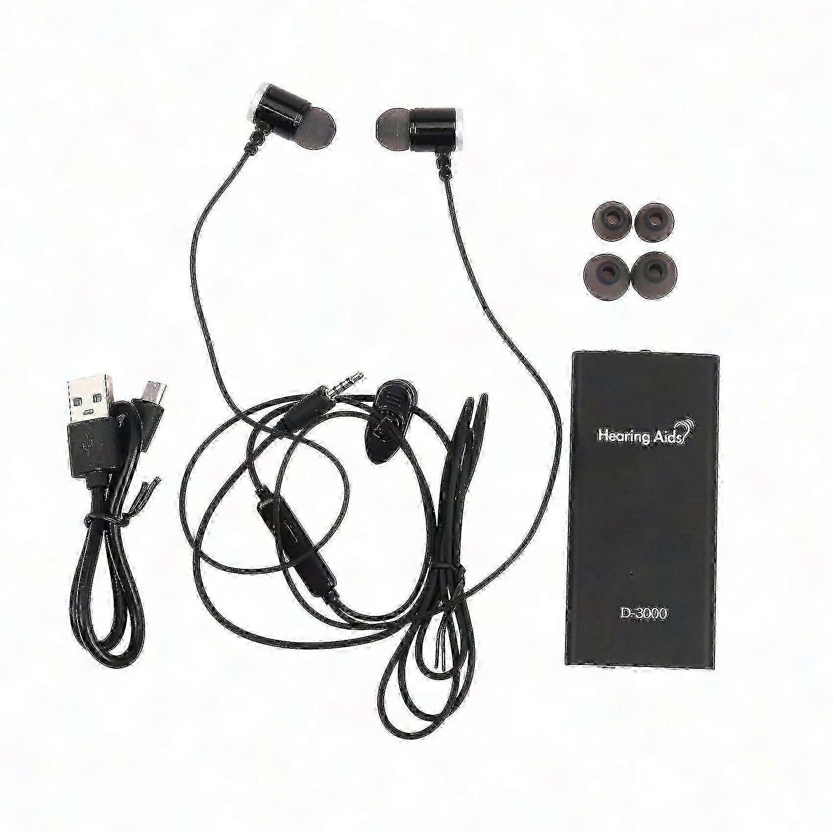 Rechargeable Hearing Aid for Elderly - Adjustable Sound Amplifier with Cassette Design
