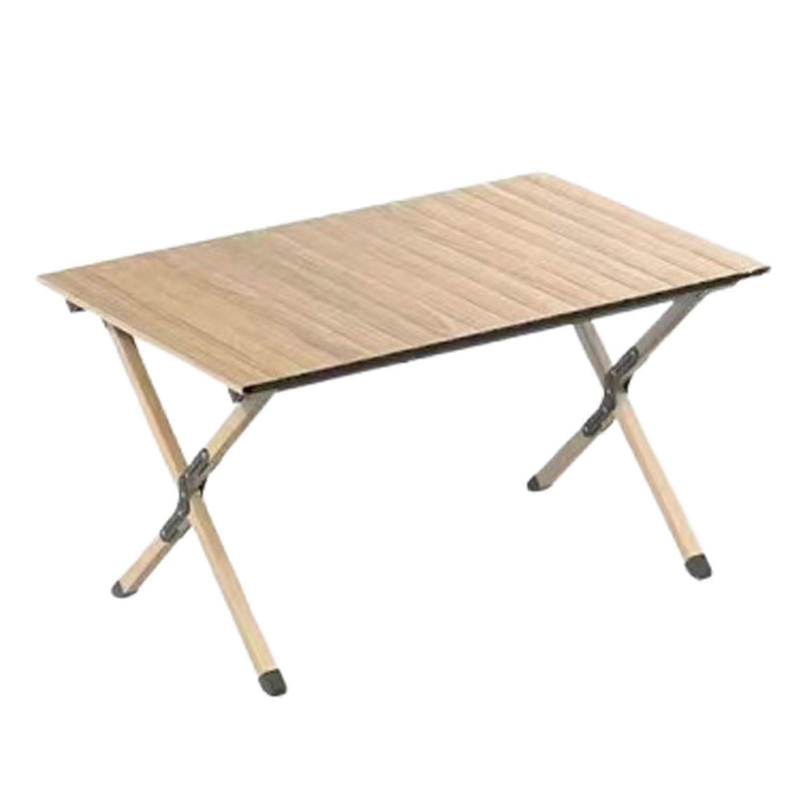 Folding Camping Egg Roll Table, Portable With Storage Bag, Khaki 90*60*45cm