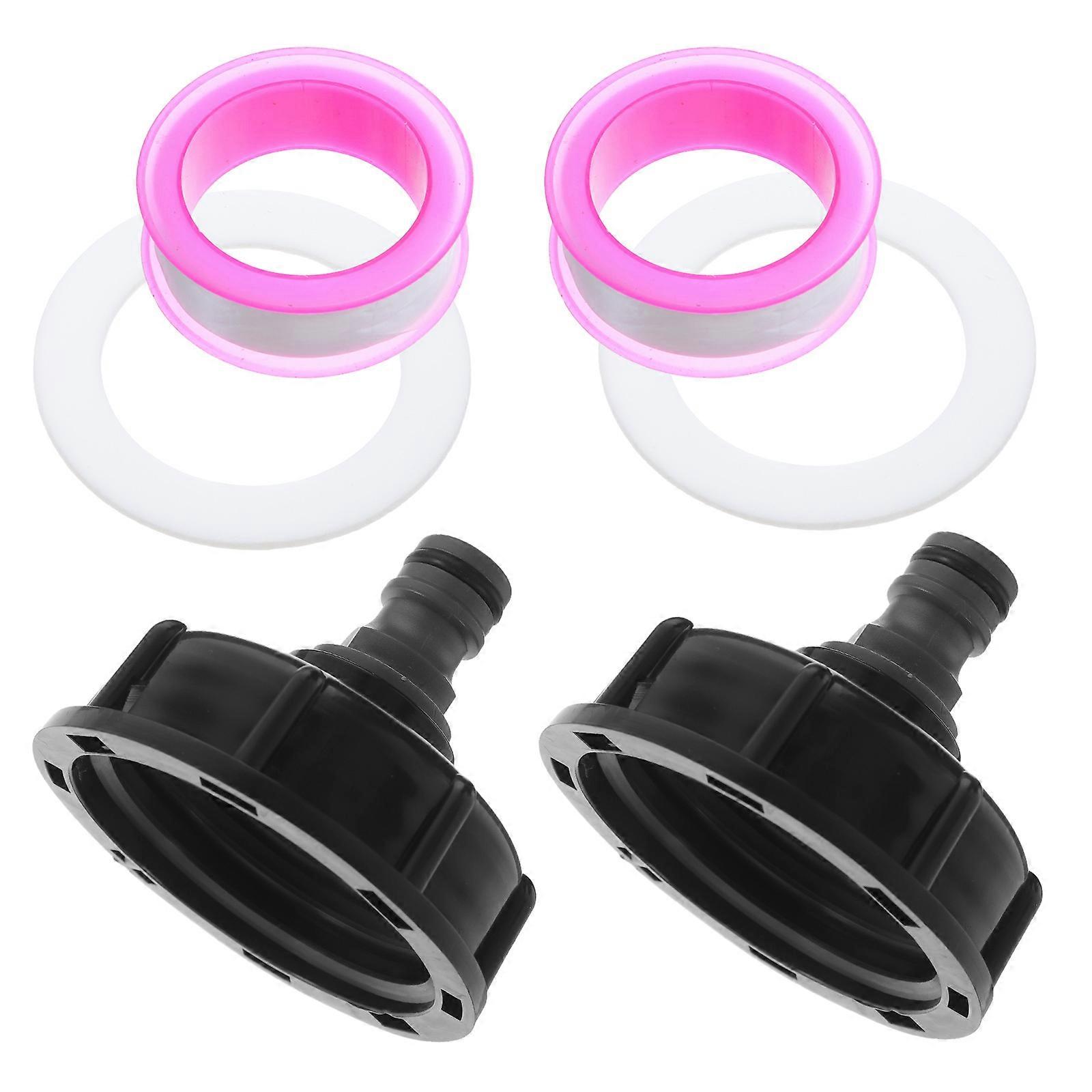 Plastic Rainwater Tank Connector for Ibc Tote Garden Hose Black Exceptional Sealing Water Transfer 2 Sets