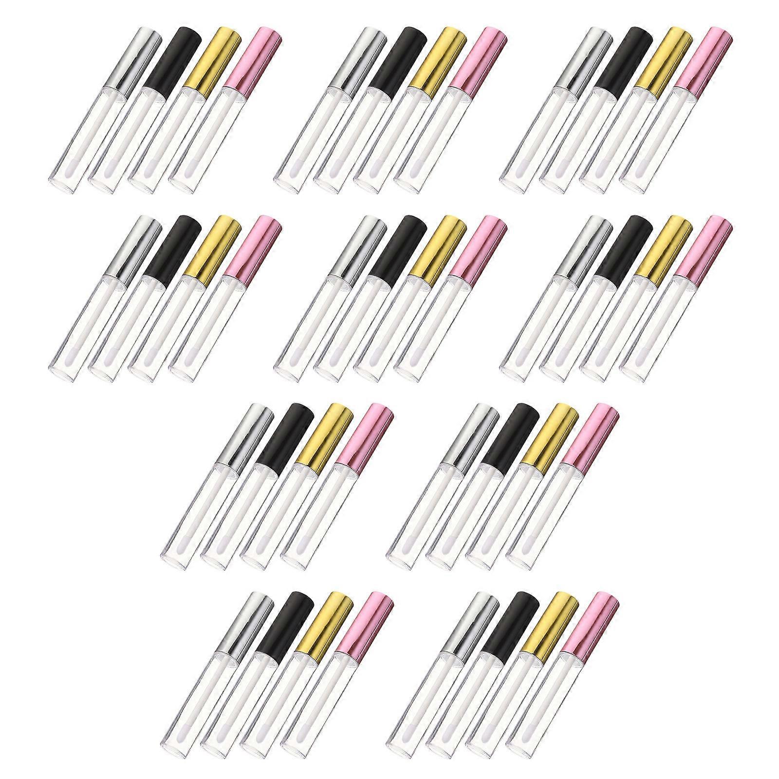40pcs Empty Lipstick Tubes with Brush for Toiletries Samples in Assorted Colors 10ml