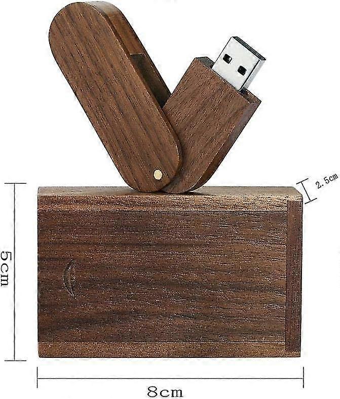 USB Flash Drive, 32 GB Advanced Rotating Solid Wood High-Speed USB 2.0 Memory