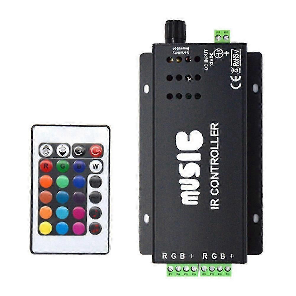 DC12 24V 24 Keys Music Controller 3 Channels IR Remote RGB Controller Sound Sensitive for Light Lamp for Lighting Control