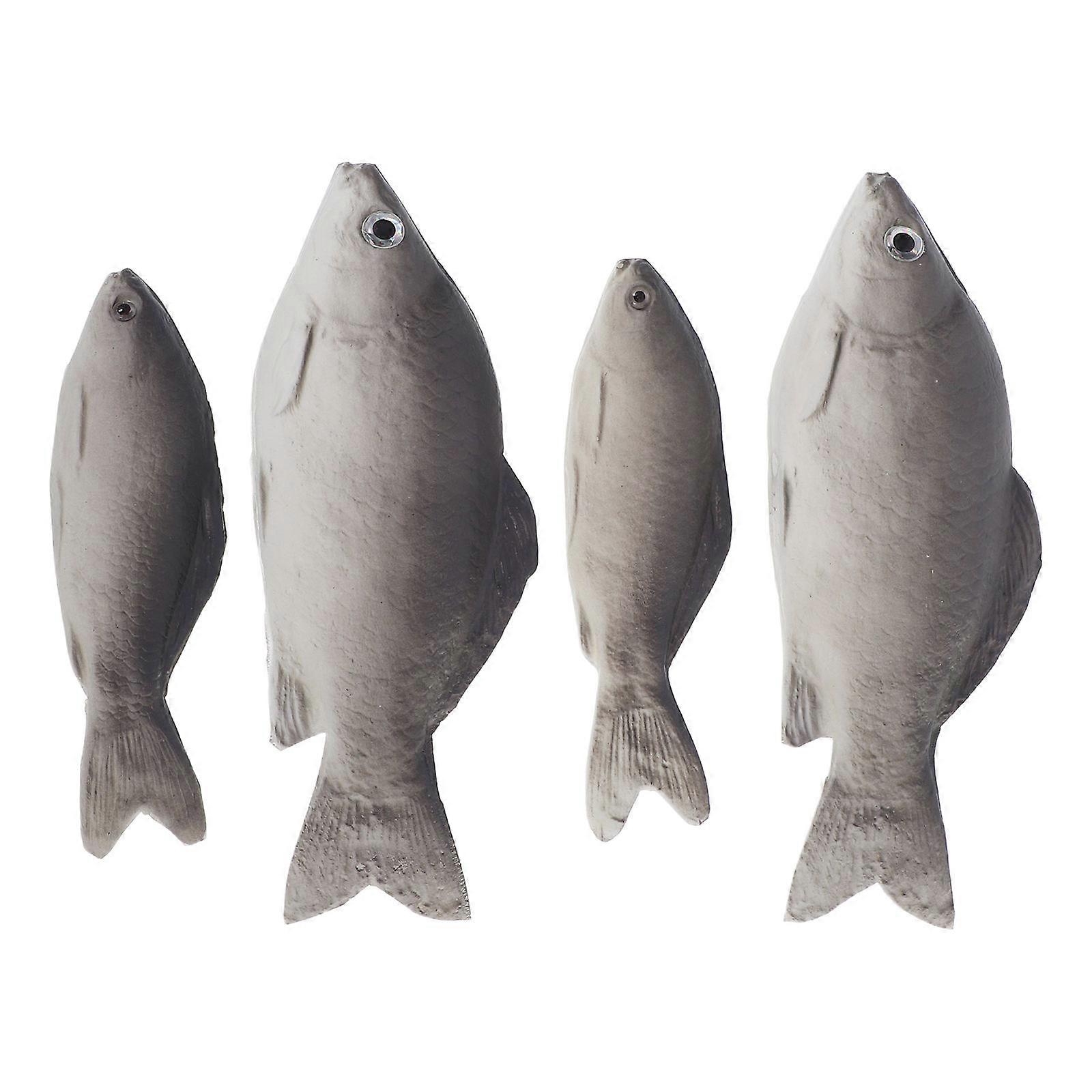 Fake Fish Decoration for Photography 4Pcs Silver Artificial Fish Models