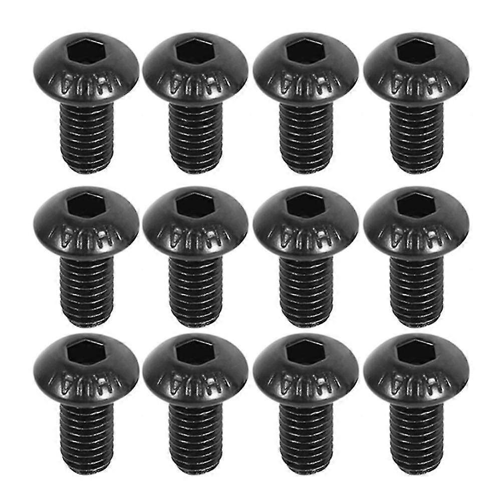 Button M5 X 10mm Hex Head Screw Cap Black 50