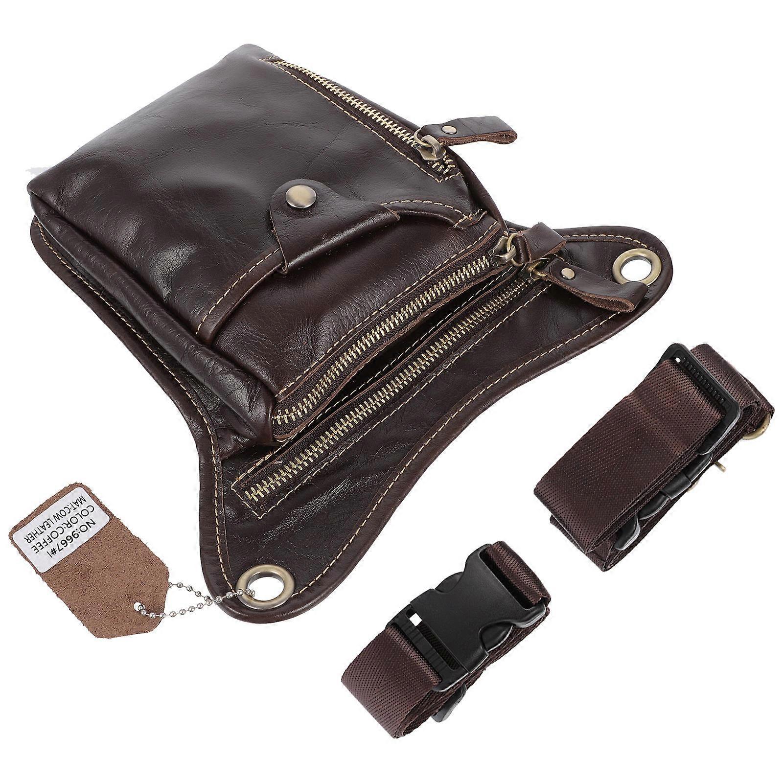 Men Cycling Phone Pouch for Running Storage Coffee Pu Material with 1Set
