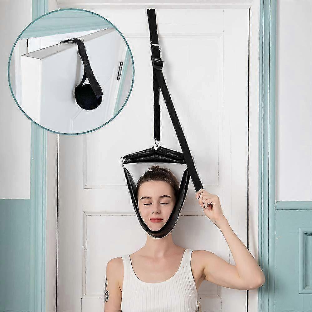Adjustable Portable Neck Traction Tool for Cervical Pain Relief and Spinal Alignment Support