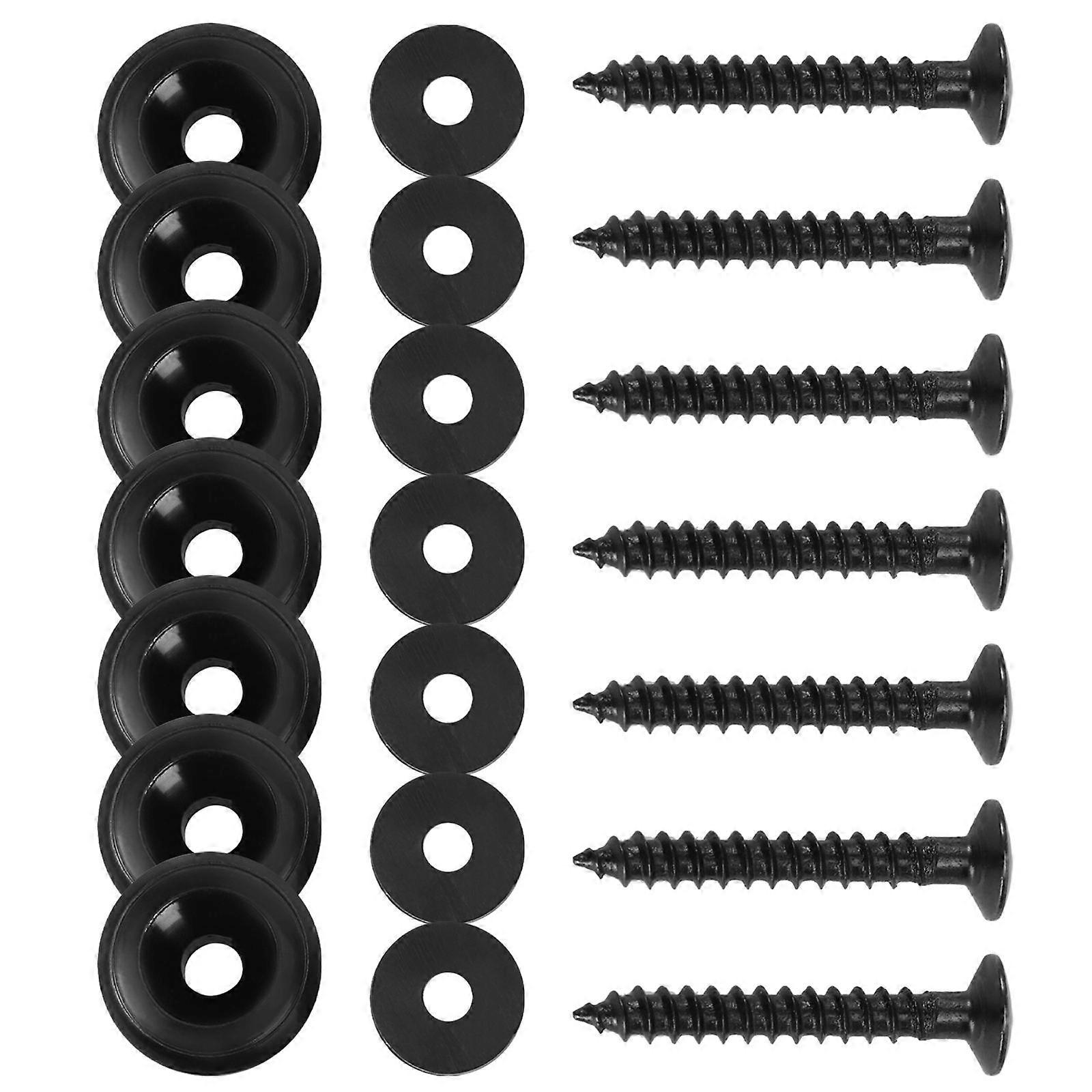 Folk Guitar Belt Buckle with Screw Bolt for Fixation Durable Iron Black 7Pcs Set