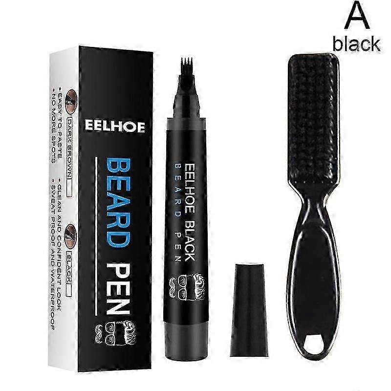 Dark Brown (B)$ Beard Filler Pen Kit Waterproof and Sweat-proof Beard Pen Beard Tracing Pen