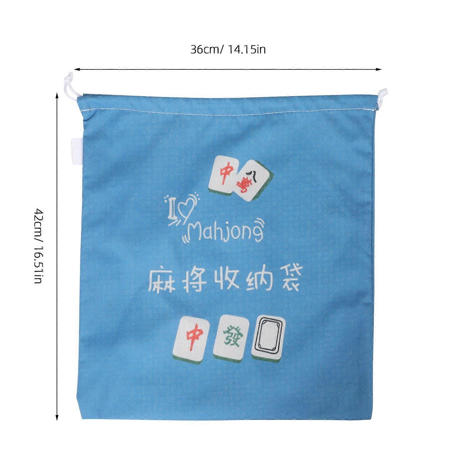 Mahjong Tile Bag: Portable Fabric Mahjong Storage Pouch With Drawstring - Large Organizer Bag For Board Game Tiles - Reusable Holder For Travel Home