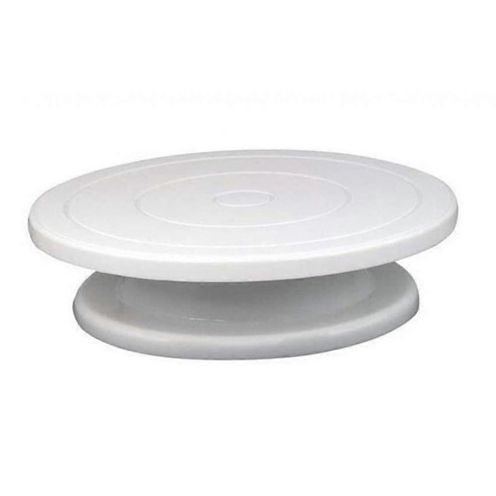11-inch 360 Degree Rotating Cake Stand Turntable (white)