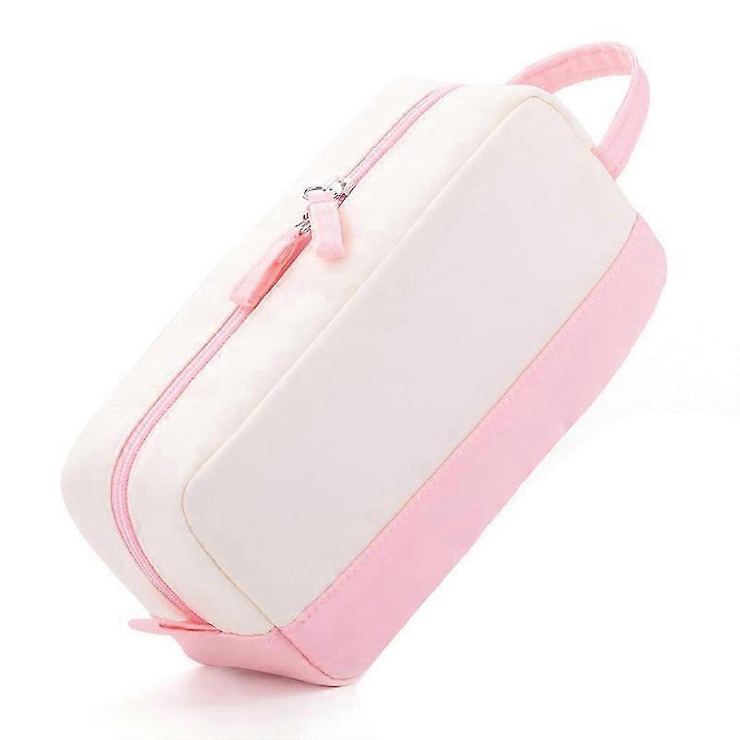 Large-Capacity Pencil Case with Handle-Pink