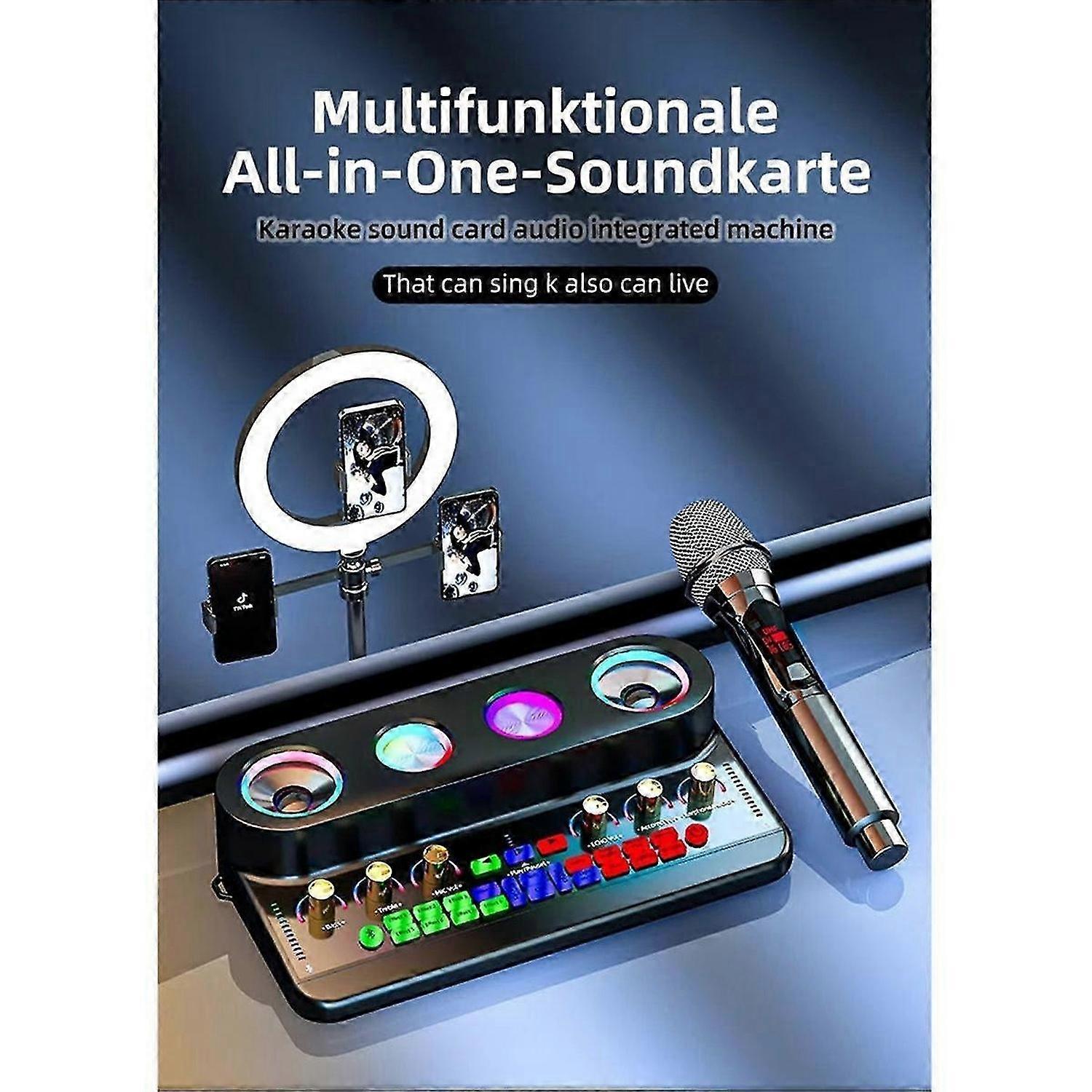 S20 Professional Audio Sound Card with Customize Sound Module Music Card External Audio Interface for Live Sound Card,A