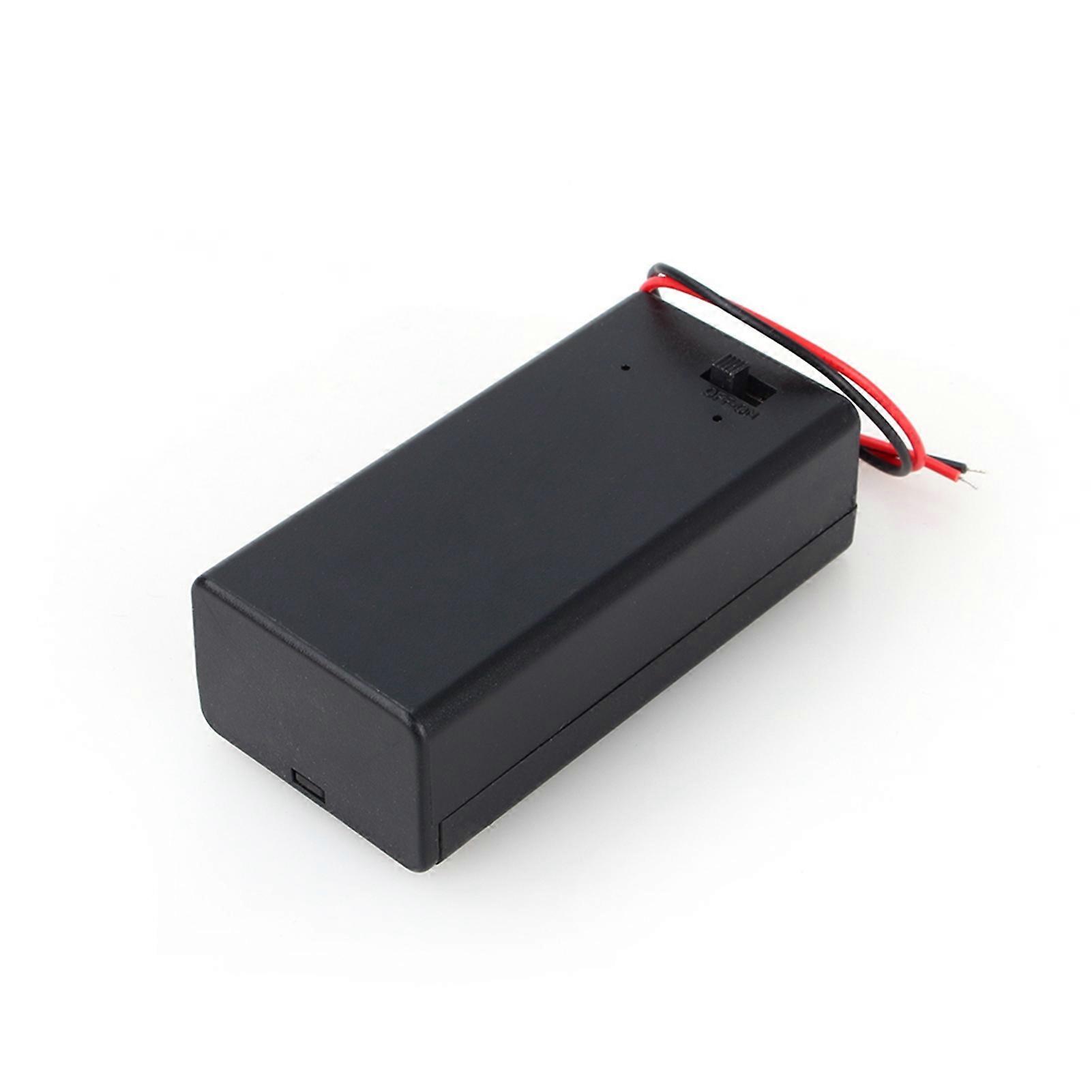 Boîtier de support de batterie PP3 9 V avec couvercle d'interrupteur marche/arrêt et fil de connexion durable