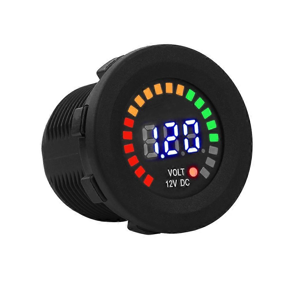 12V LED Digital Voltmeter for Motorcycle Car Waterproof Black