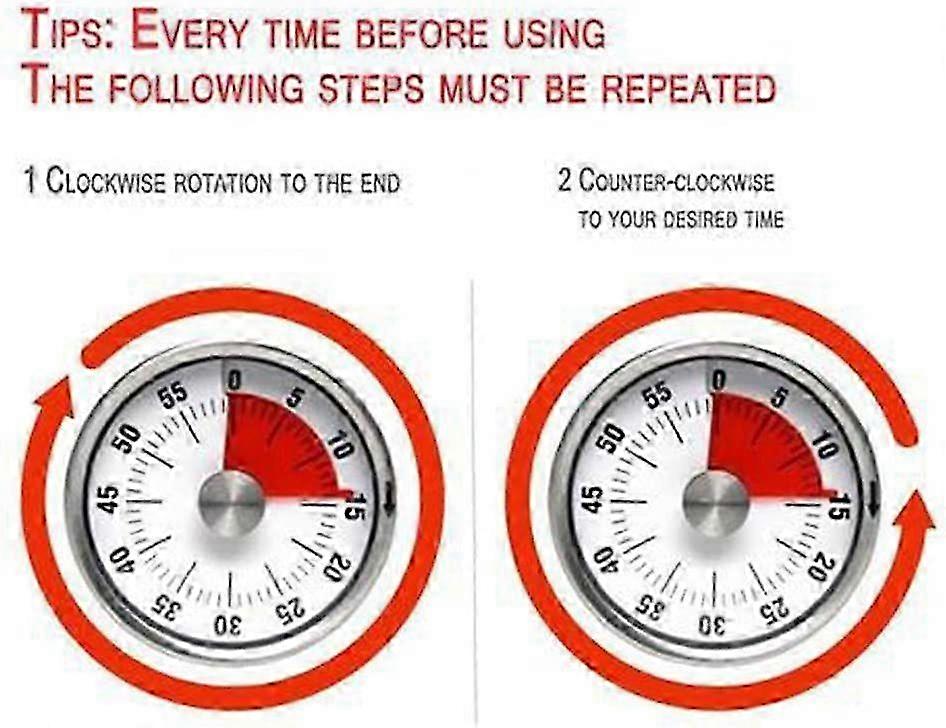 Mechanical Rotating Timer,Stainless Steel 60 Minutes Manual Kitchen Countdown Timer/Cooking Clock 2025