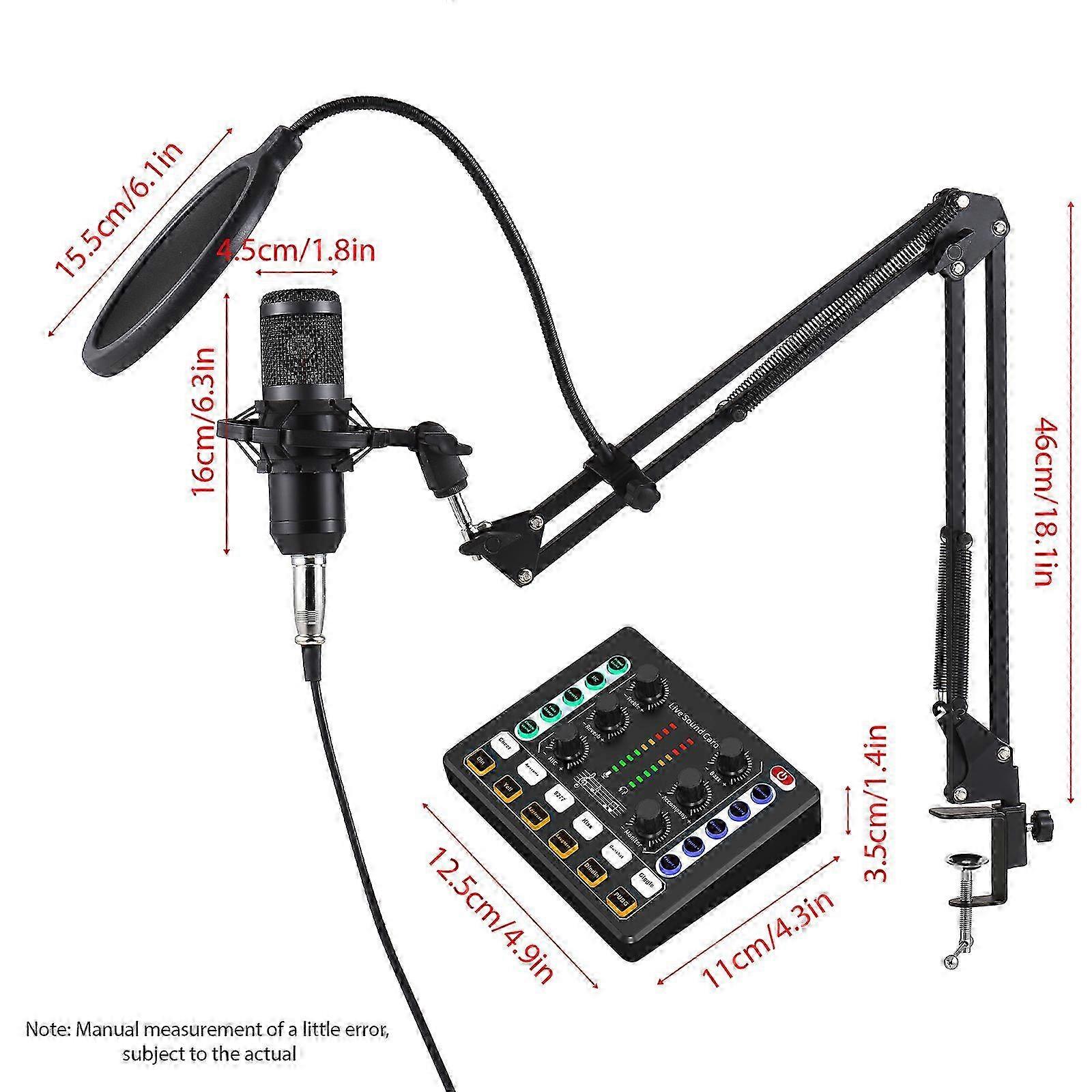 Condenser Mic with Live Sound Card Kit - Plug and Play Podcast Equipment for Broadcasting, Recording, Singing & Gaming 2025