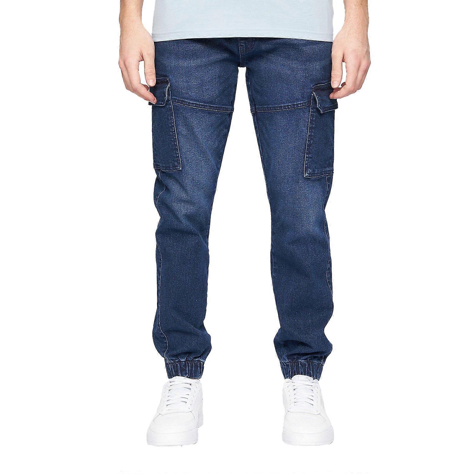Crosshatch Malimore Cargo Jeans Navy