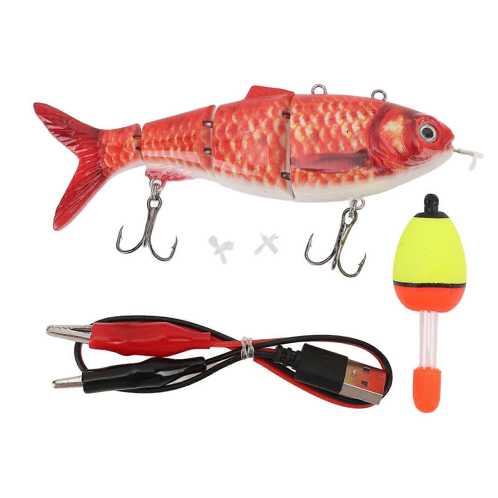 Robotic Swimming Fishing Bait Multi Jointed USB Rechargeable Electric Fishing Lure with LED Light and Propellers for Freshwater BL 2024