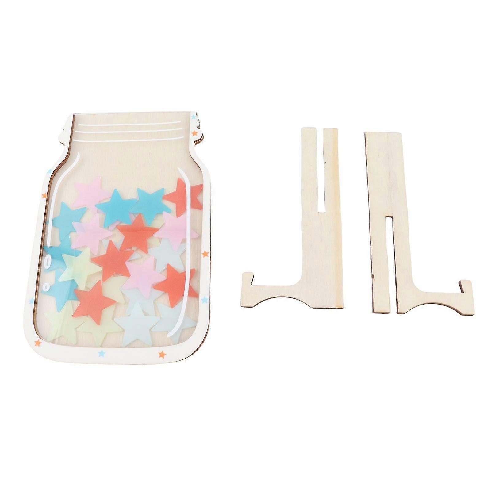 Star Reward Jar Colorful Star Routine Training Encouragement Kids Incentive Jar with Bracket for Classroom