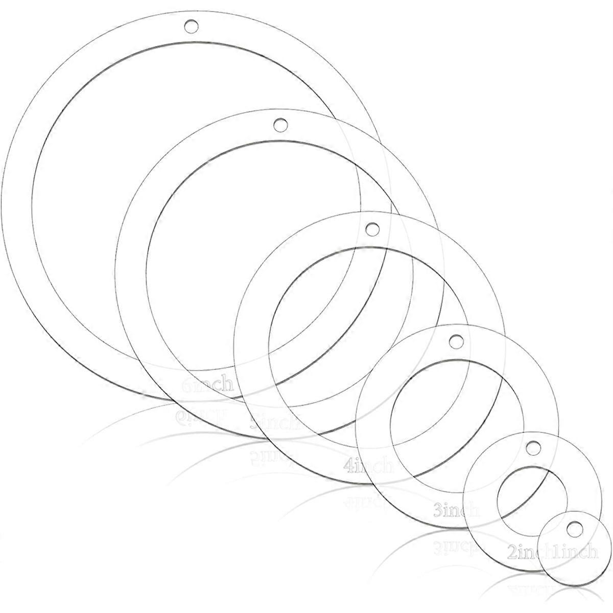 6 Pcs Circle Quilting Acrylic Template 1/2/3/4/5/6 Inch Circle Ruler for Quilting Clear Sewing Rule