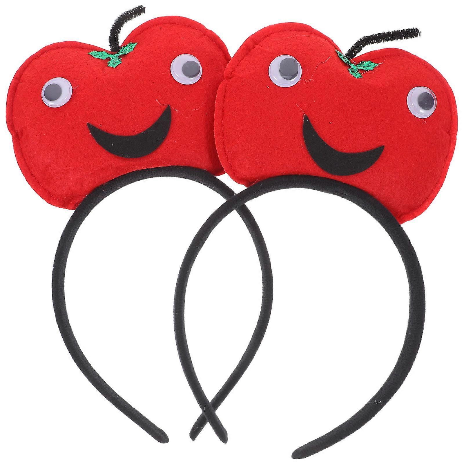 Fruit Headbands Red Apple Headbands for Decoration 10Pcs Comfortable Polyester