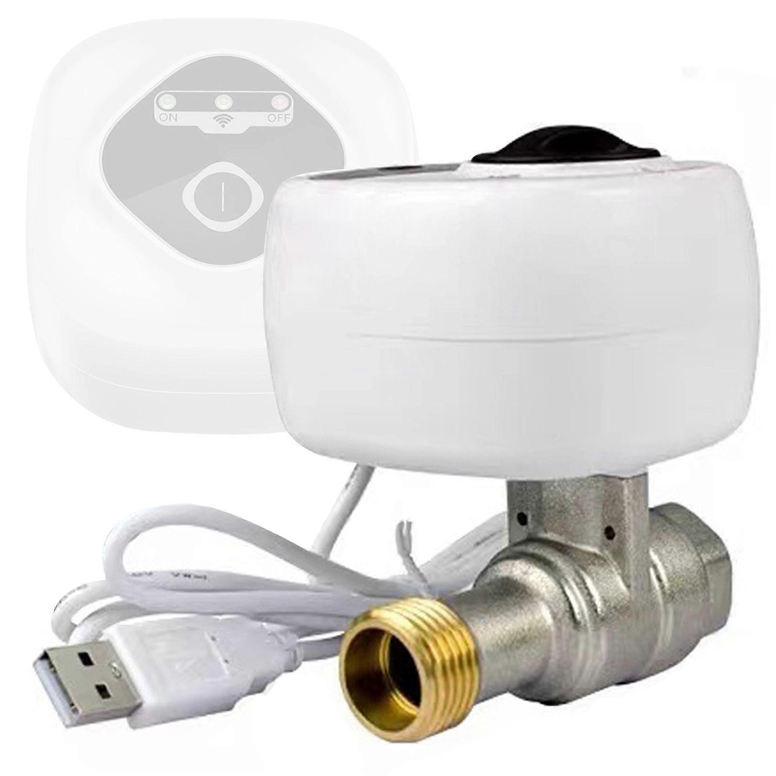 WiFi Intelligent Ball Valve Automatic Water Shut-off Valve Support APP Control/3 Timing Modes/Water and Gas Leakage Alarm Compatible with Alexa Assist