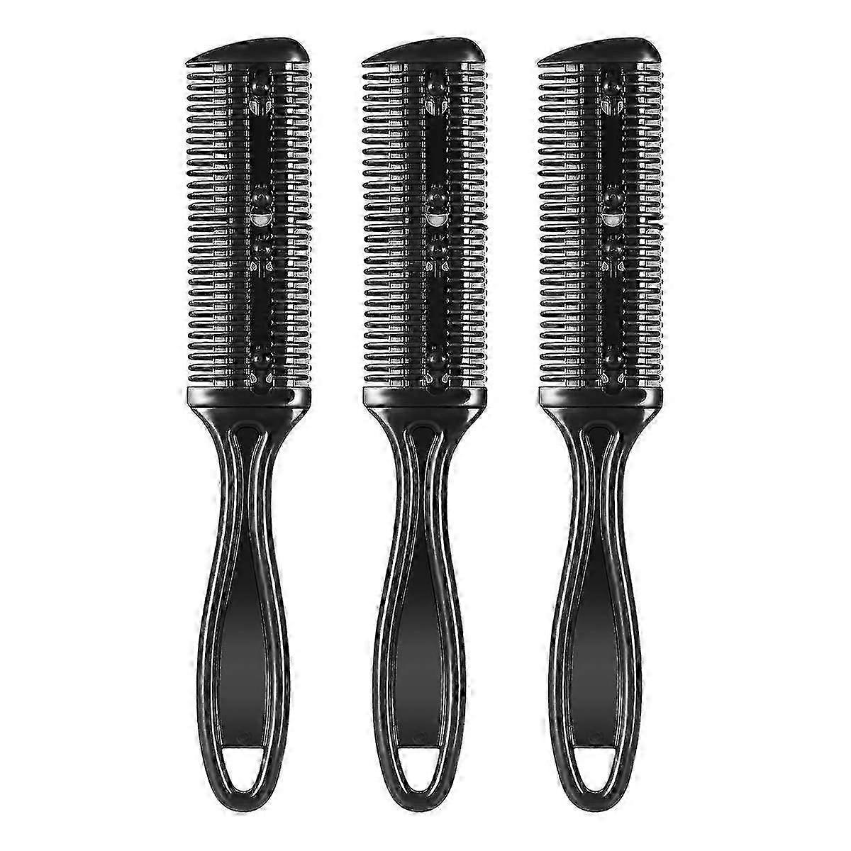 Capelli Clipper Pettine Lama in acciaio inox Doppio rifinitore laterale Confezione da 3