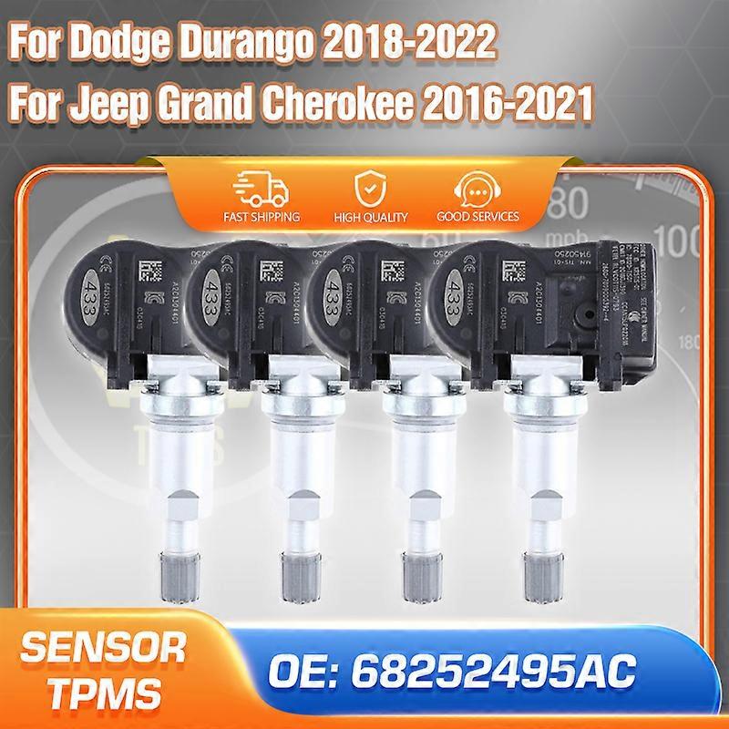 Applicable TPMS Sensor For 2016-2021 Jeep Grand Cherokee 2018-2022 Dodge Durango Tire Pressure Monitoring System 68252495AC 433 MHz Parts