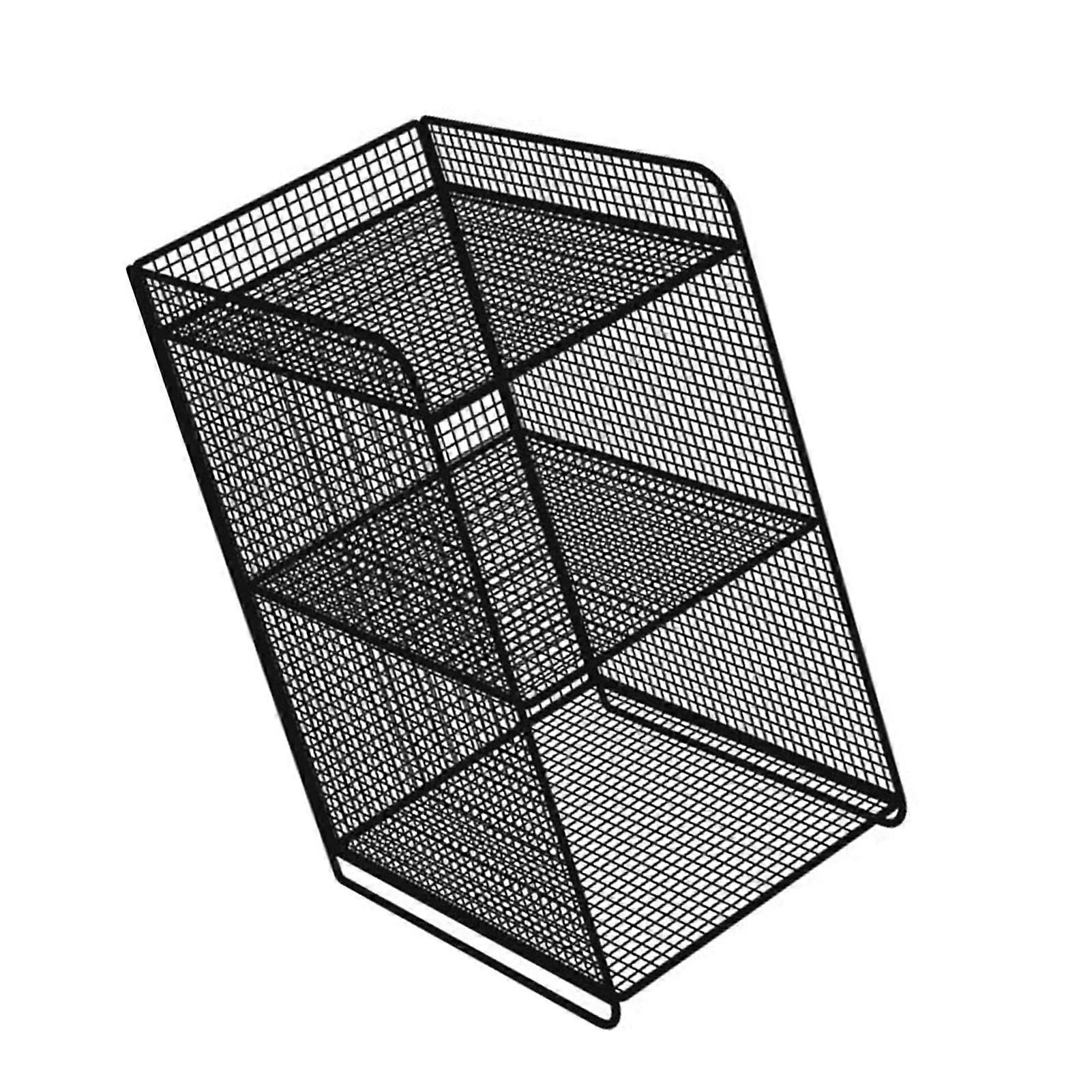 Heavy Duty Metal Storage Shelf Rack Black Side Table Organizer