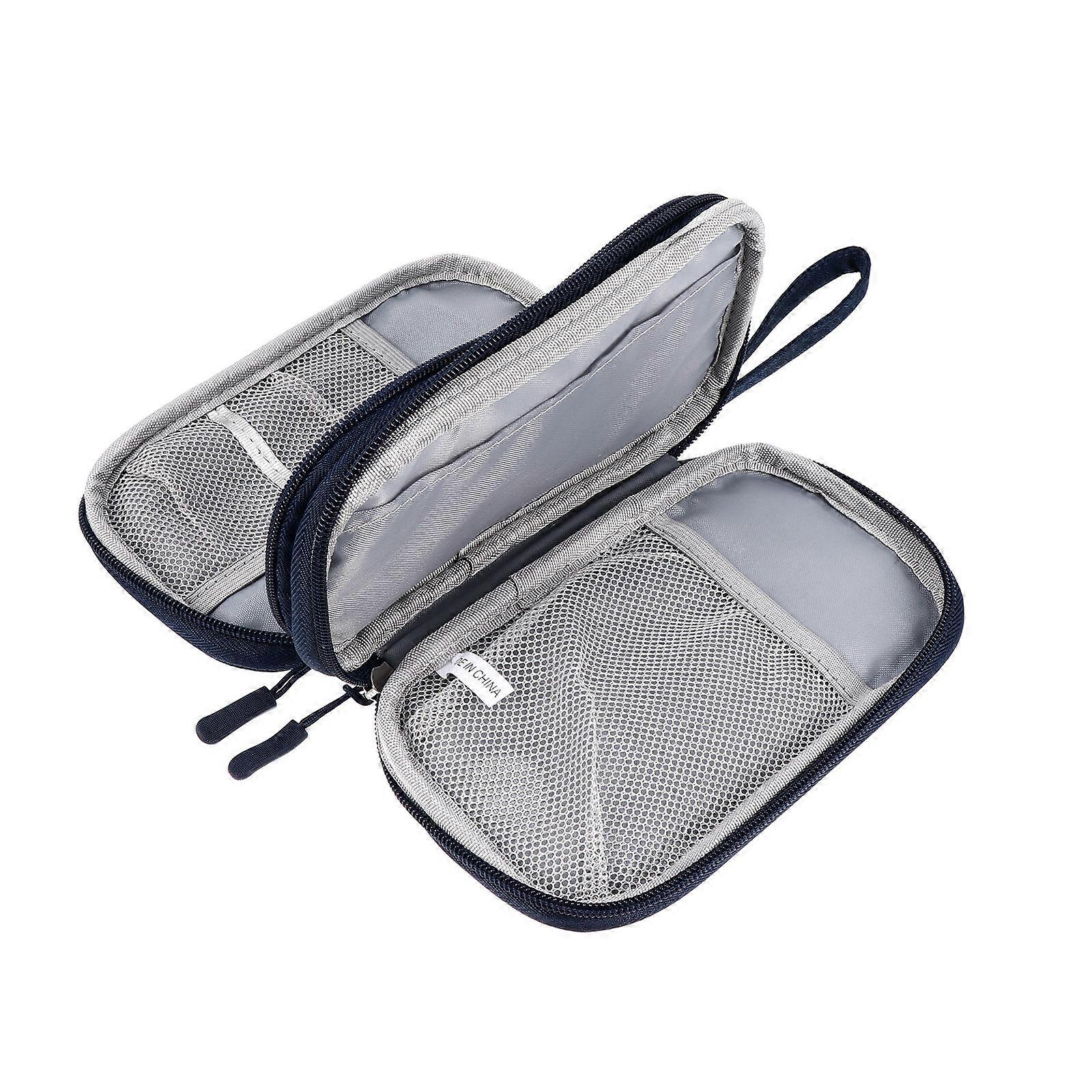 Earphone Holder Electronics Accessories Pouch for Storage 1Pcs Navy Color