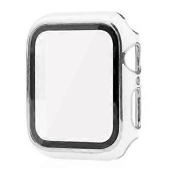 Electroplating PC Watch Case Shell Cover with Tempered Glass Screen Protector for Apple Watch Series