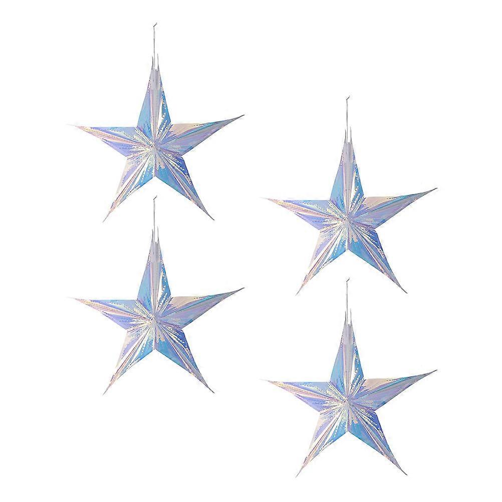 Birthday Party Pendant for Indoor Scene Decor 4Pcs Five-Pointed Star Hanging