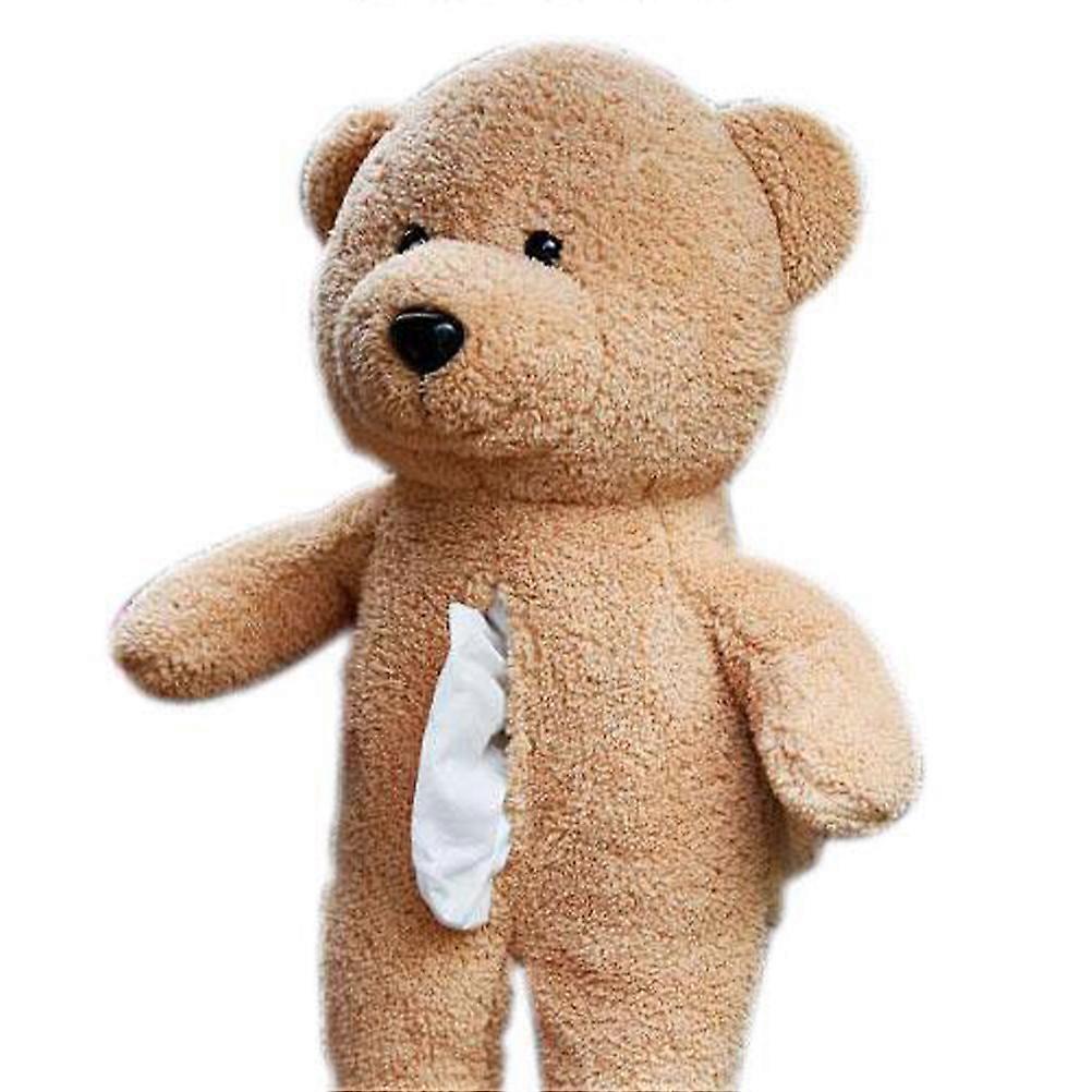 Tissue Box Cartoon Bear Storage Box for Home Use Desk Decoration Khaki